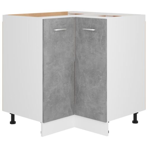 Corner Bottom Cabinet Concrete Grey 75.5x75.5x81.5cm Engineered Wood