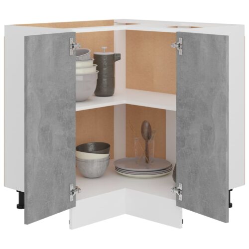 Corner Bottom Cabinet Concrete Grey 75.5x75.5x81.5cm Engineered Wood - Image 4