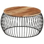Coffee Table √ò68cm Solid Acacia Wood
