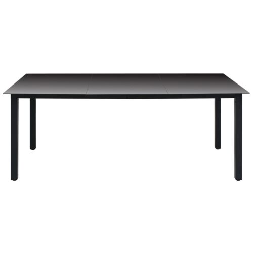 Garden Table Black 190x90x74cm Aluminium Glass - Image 2
