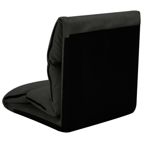 Folding Floor Chair Black Microfibre - Image 7