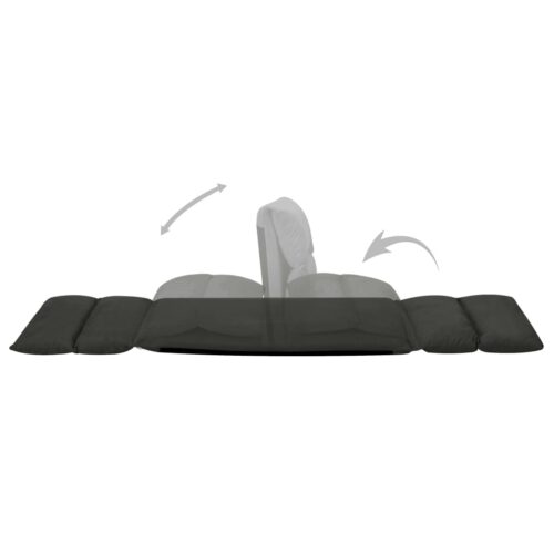 Folding Floor Chair Black Microfibre - Image 8