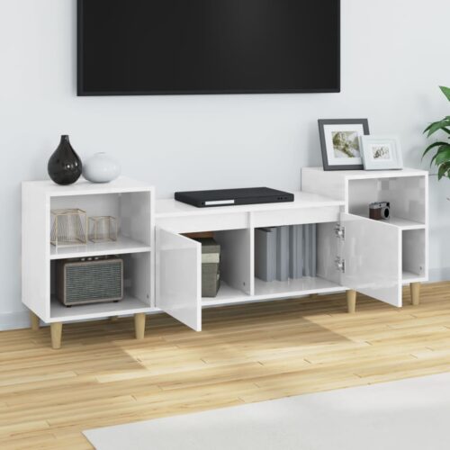 TV Cabinet High Gloss White 160x35x55cm Engineered Wood - Image 4