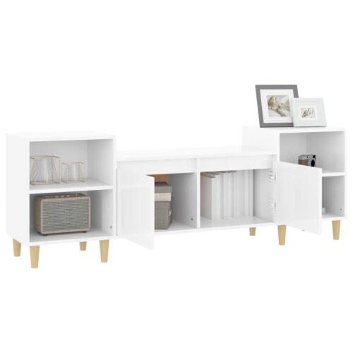 TV Cabinet High Gloss White 160x35x55cm Engineered Wood - Image 5
