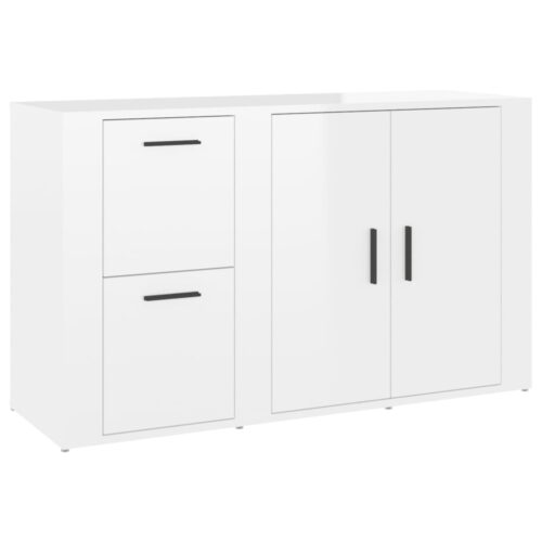 Sideboard High Gloss White 100x33x59.5cm Engineered Wood - Image 2