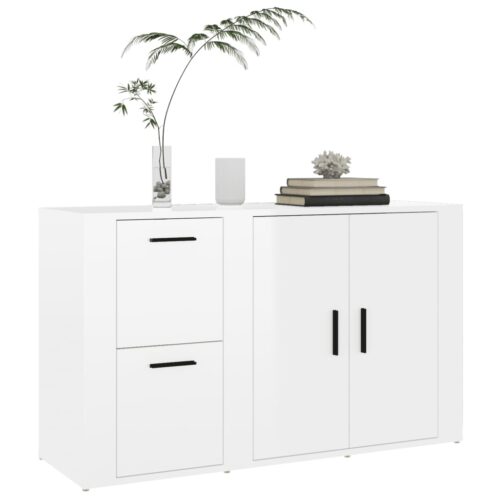 Sideboard High Gloss White 100x33x59.5cm Engineered Wood - Image 4