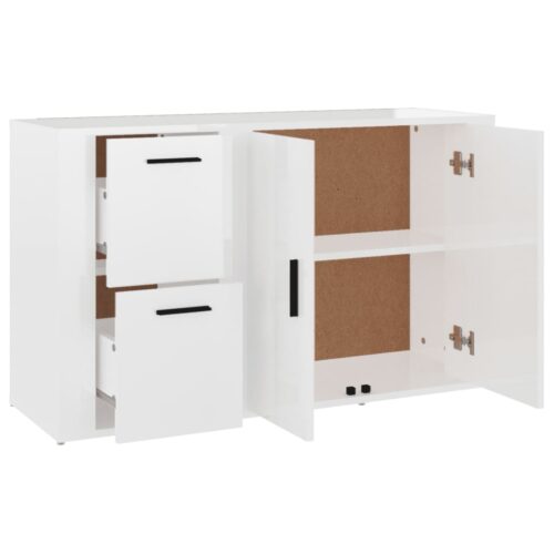 Sideboard High Gloss White 100x33x59.5cm Engineered Wood - Image 8
