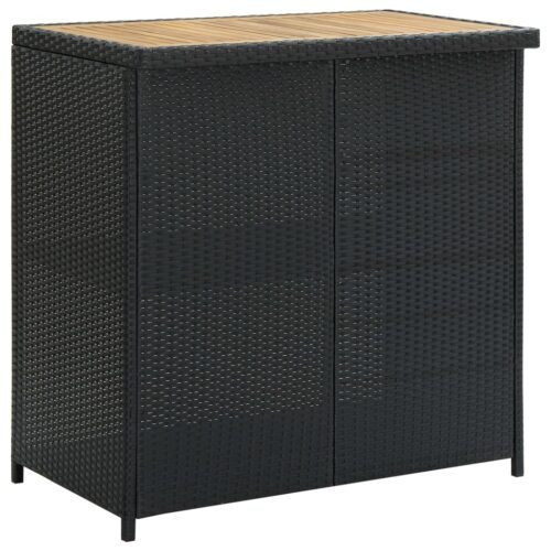 3-Piece Bar Set Poly Rattan Black - Image 4
