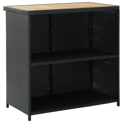 3-Piece Bar Set Poly Rattan Black - Image 5