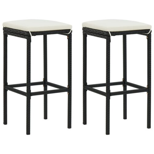3-Piece Bar Set Poly Rattan Black - Image 7