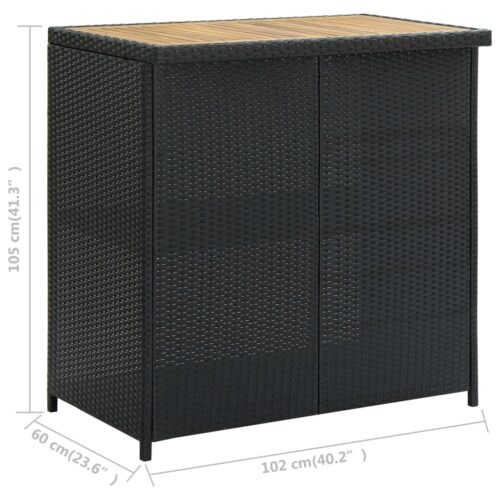3-Piece Bar Set Poly Rattan Black - Image 10