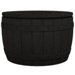 3-in-1 Garden Storage Box Black Polypropylene