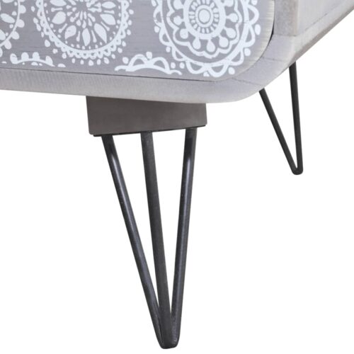 Side Cabinet with 3 Drawers Grey - Image 4