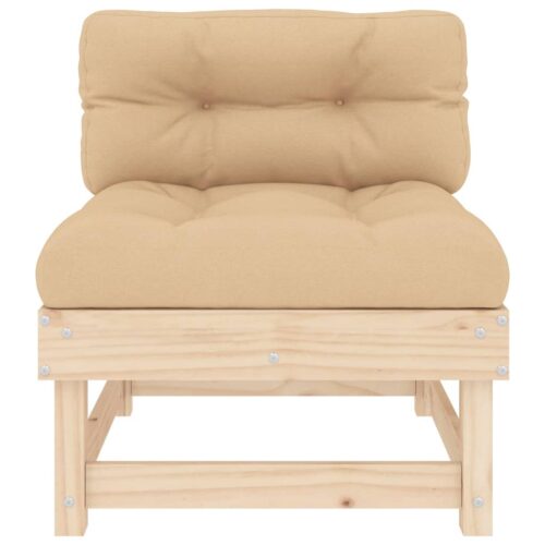 Middle Sofas with Cushions 2pcs Solid Wood Pine - Image 5