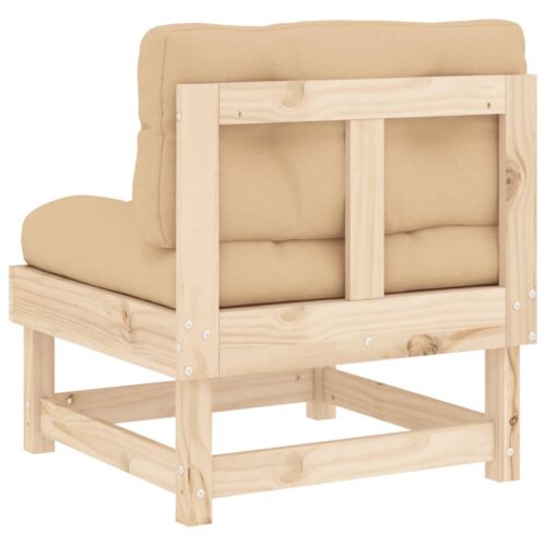 Middle Sofas with Cushions 2pcs Solid Wood Pine - Image 7