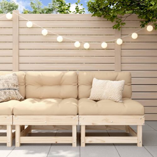 Middle Sofas with Cushions 2pcs Solid Wood Pine - Image 11