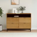 Drawer Cabinet FLAM 110x40x80cm Solid Wood Pine