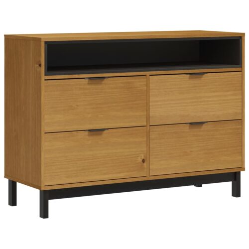 Drawer Cabinet FLAM 110x40x80cm Solid Wood Pine - Image 2