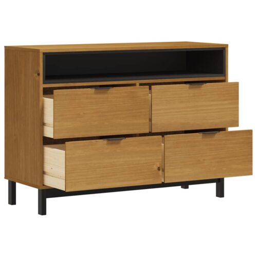 Drawer Cabinet FLAM 110x40x80cm Solid Wood Pine - Image 4