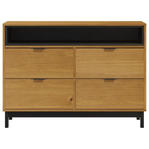 Drawer Cabinet FLAM 110x40x80cm Solid Wood Pine - Image 5