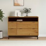 Drawer Cabinet FLAM 110x40x80cm Solid Wood Pine
