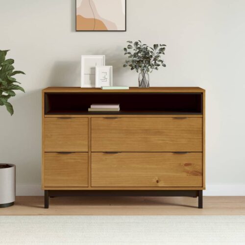 Drawer Cabinet FLAM 110x40x80cm Solid Wood Pine