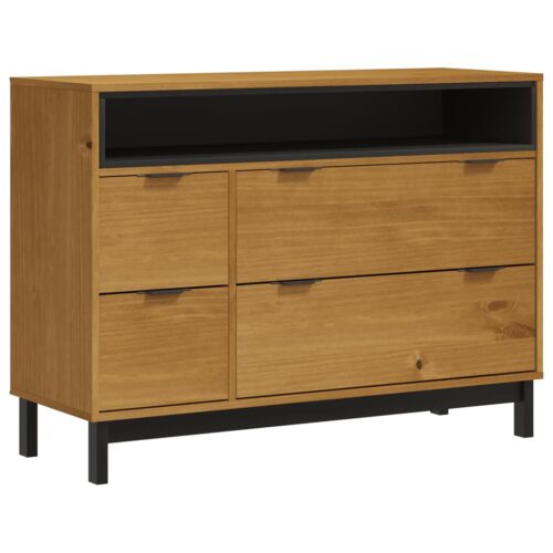 Drawer Cabinet FLAM 110x40x80cm Solid Wood Pine - Image 2