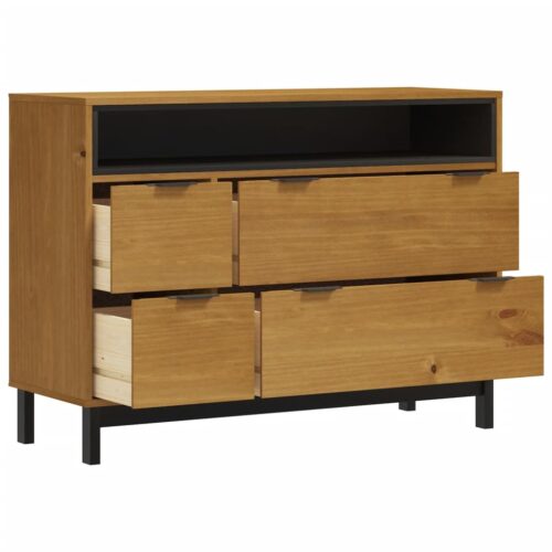 Drawer Cabinet FLAM 110x40x80cm Solid Wood Pine - Image 4