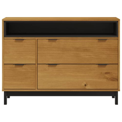 Drawer Cabinet FLAM 110x40x80cm Solid Wood Pine - Image 5