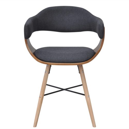 Dining Chairs 2pcs Dark Grey Bent Wood Fabric - Image 4