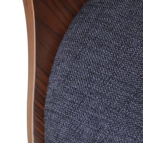 Dining Chairs 2pcs Dark Grey Bent Wood Fabric - Image 6