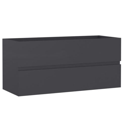 Bathroom Furniture Set Grey Engineered Wood - Image 11
