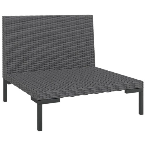 Garden Sofas 2pcs with Cushions Half Round Poly Rattan - Image 4