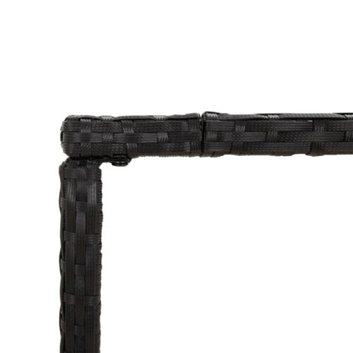 5-Piece Garden Bar Set with Cushions Black Poly Rattan Wicker Outdoor Patio Furniture - Image 6