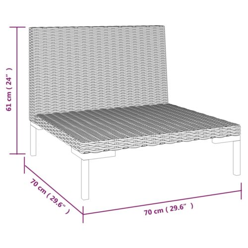 Garden Sofas 2pcs with Cushions Half Round Poly Rattan - Image 7