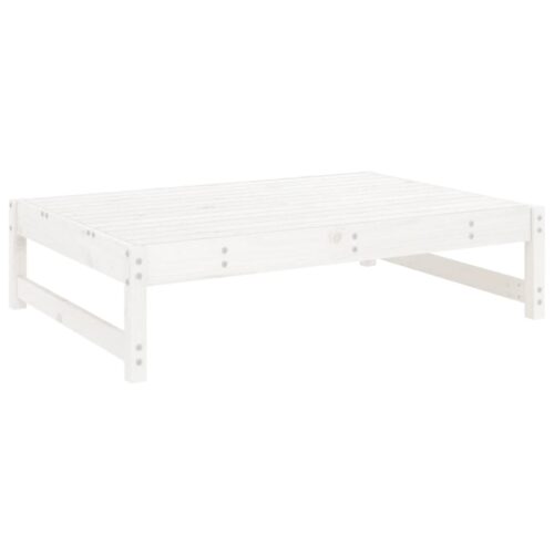 White 120x80cm Pine Wood Outdoor Footstool Garden Patio Bench Ottoman Chair Seat - Image 3