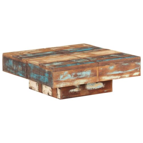 Coffee Table 80x80x28cm Solid Reclaimed Wood - Image 7