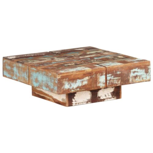 Coffee Table 80x80x28cm Solid Reclaimed Wood - Image 9