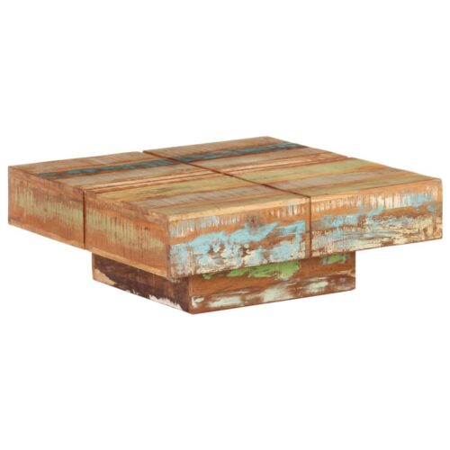 Coffee Table 80x80x28cm Solid Reclaimed Wood - Image 10