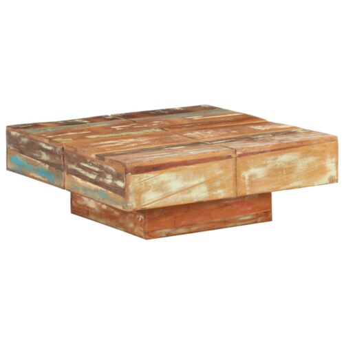 Coffee Table 80x80x28cm Solid Reclaimed Wood - Image 11