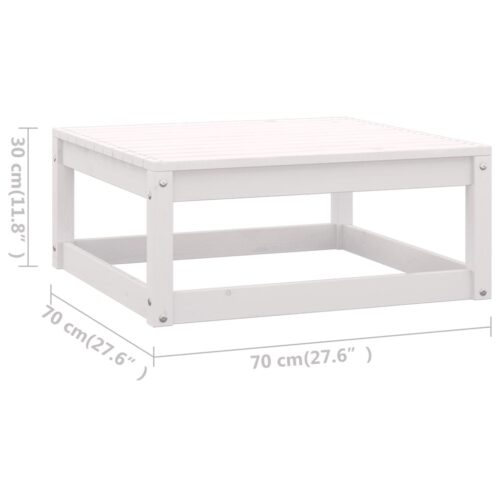7-Piece Garden Lounge Set White Pine Wood Outdoor Patio Furniture - Image 9