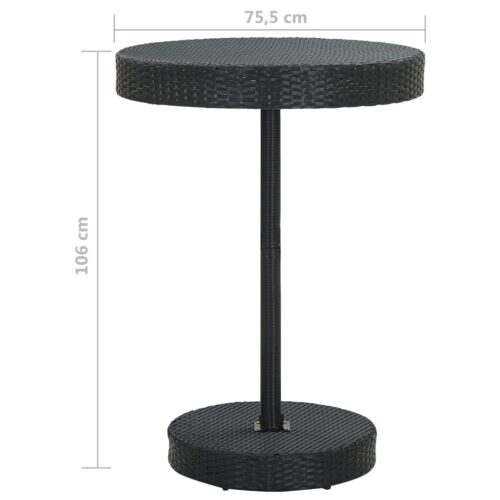 5-Piece Garden Bar Set with Cushions Poly Rattan Wicker Outdoor Patio Furniture Black - Image 9