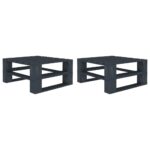 Garden Pallet Tables 2pcs Grey Wood