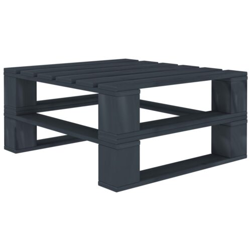 Garden Pallet Tables 2pcs Grey Wood - Image 2