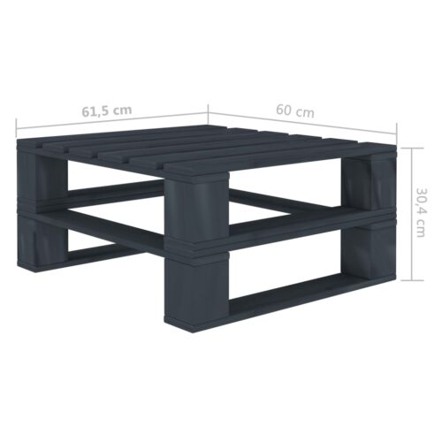 Garden Pallet Tables 2pcs Grey Wood - Image 5