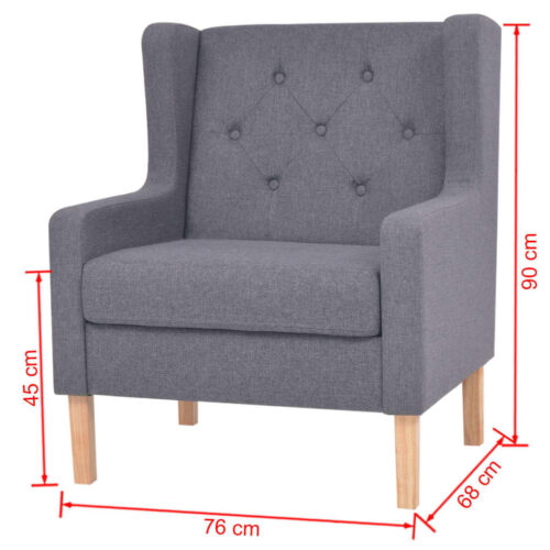 Armchair Grey Fabric - Image 7