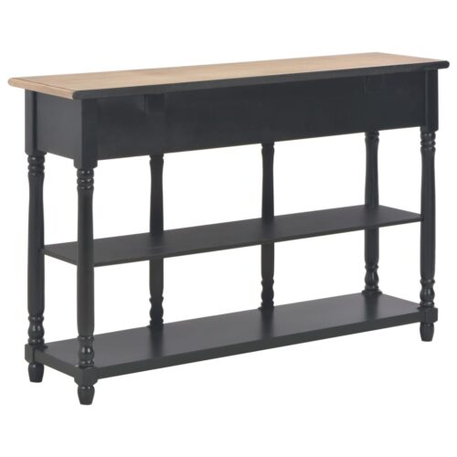 Console Table Black 110x30x76cm Engineered Wood - Image 4