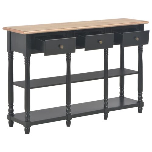 Console Table Black 110x30x76cm Engineered Wood - Image 6