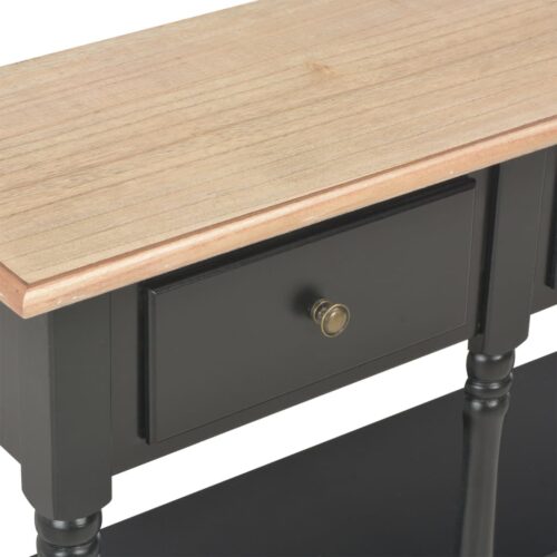 Console Table Black 110x30x76cm Engineered Wood - Image 7