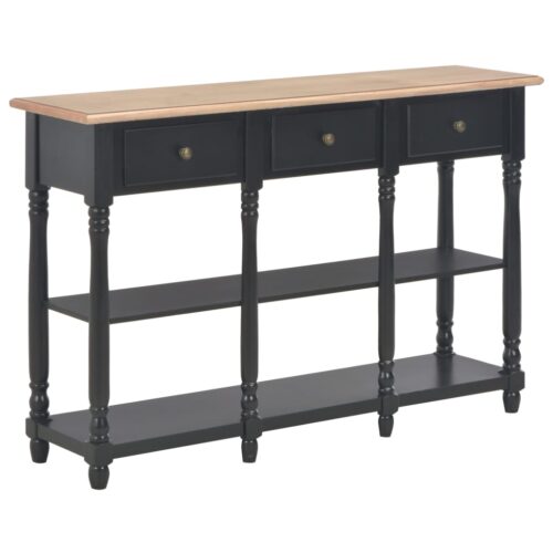 Console Table Black 110x30x76cm Engineered Wood - Image 11